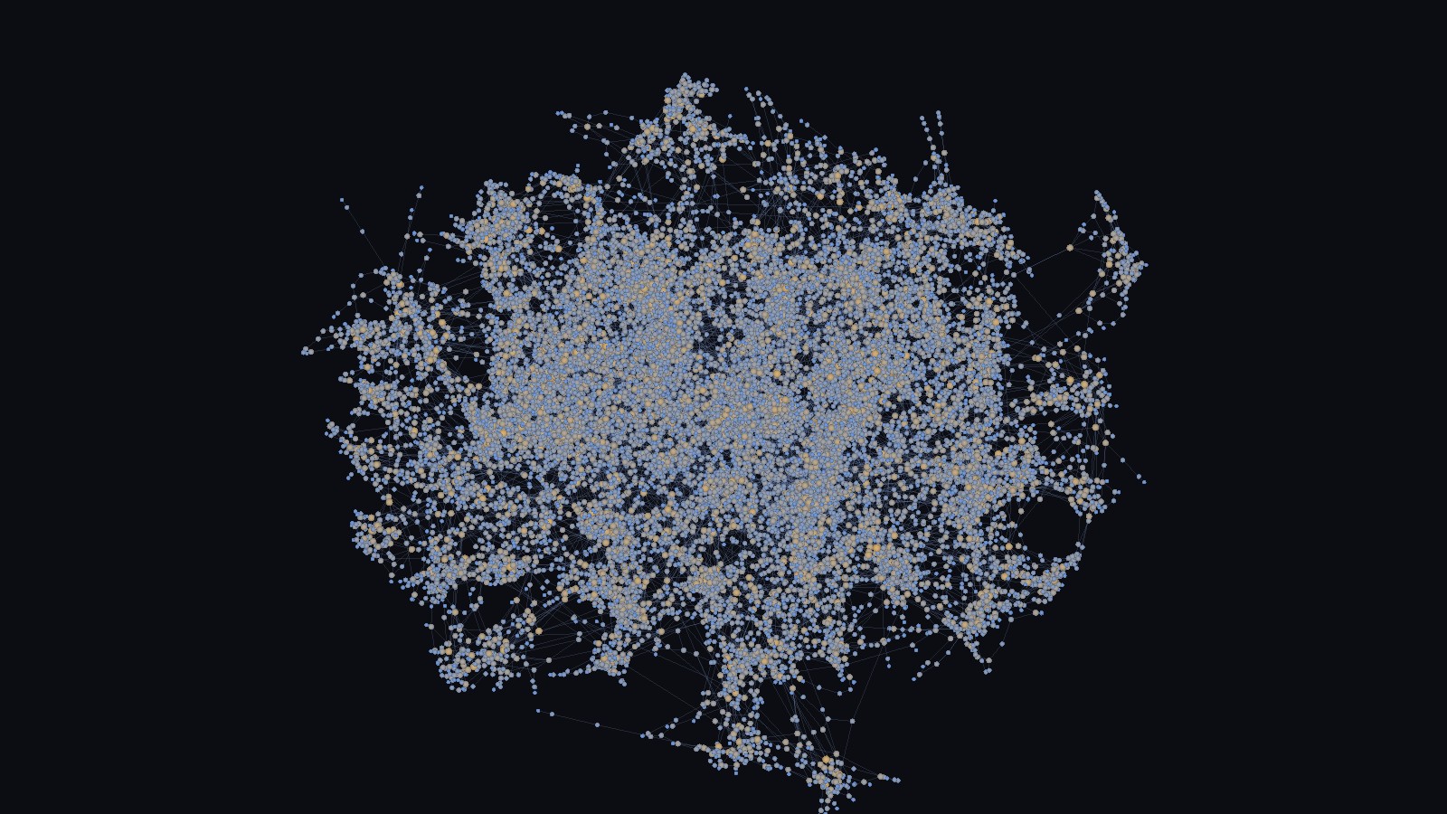 20,000 nodes in 3D, drawn straight from the simulation's GPU buffers